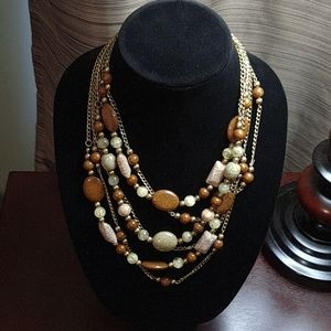 Multi strand beaded necklace